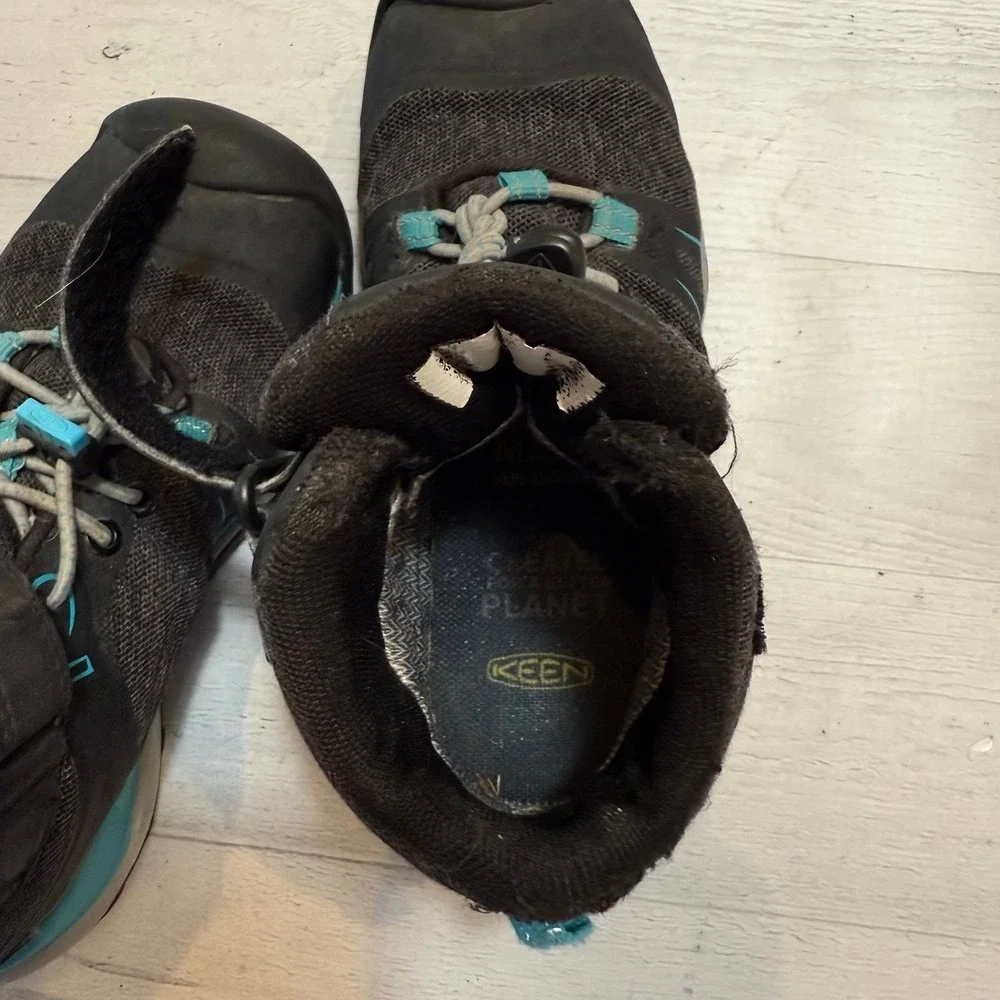 Keen kids black and blue‎ hiking boots shoes youth size 12